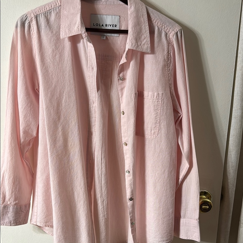 Lola River Women's Pink Button Down Shirt